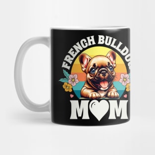 Colorful French Bulldog Mom Retro Sunset Dog Lover Mother's Day Mug